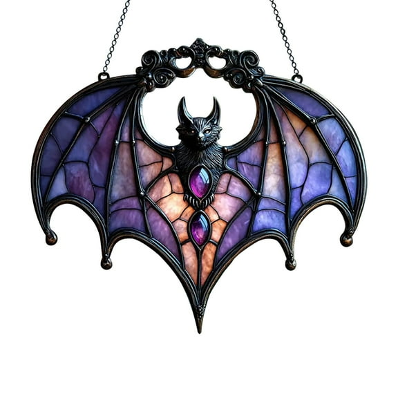 Yttmshdga Halloween Bat Hanging Decorations Stained Glass Style Ornaments For Season