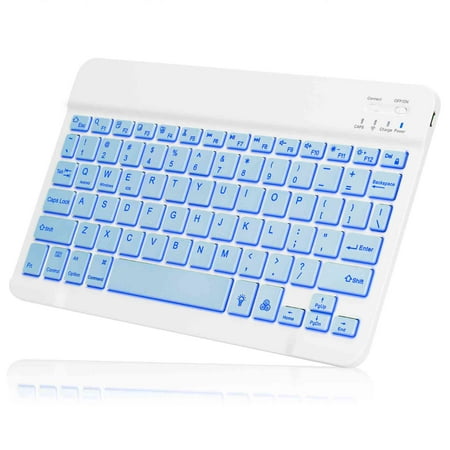 UX030 Lightweight Ergonomic Keyboard with Background RGB Light, Multi Device slim Rechargeable Keyboard Bluetooth 5.1 and 2.4GHz Stable Connection Keyboard for Dell Latitude 7480 Laptop