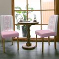 thumbnail image 5 of Chair Covers for Dining Room Set of 8,Christmas Pink Watercolor Snowflake Stretch Seat Protector Removable Washable Chairs Slipcovers for Kitchen Banquet Wedding Hotel,Snow Texture on White, 5 of 6