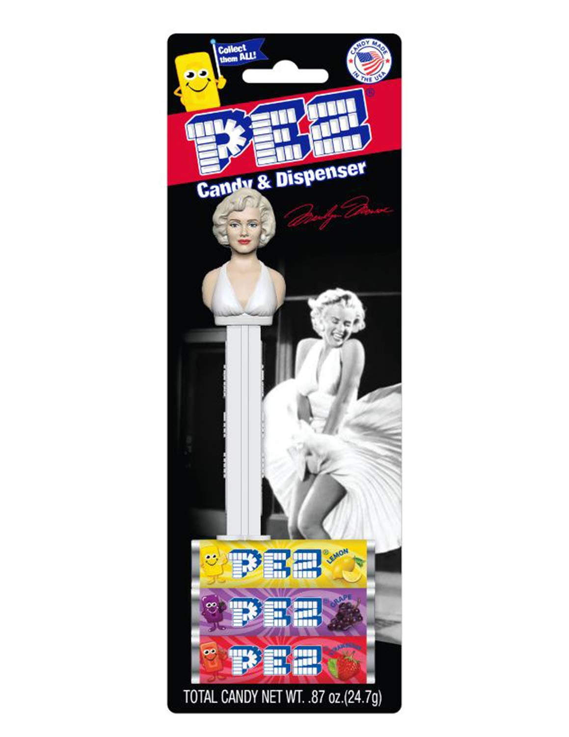 PEZ Exclusive Marilyn Monroe Candy & Dispenser Set! 3 Flavors Grape, Lemon  and Strawberry! Marilyn Monroe Inspired Candy Dispenser! Perfect For All Marilyn  Monroe Fans! - Walmart.com