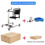 Patient Lift Wheelchair for Home Portable Transfer Chair Lightweight Wheelchair, Car Transfer Lift Transport Chair Adjustable Height Toilet Lift Seat Weight Capacity 275 lbs (with Bedpan)