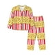 thumbnail image 1 of Fotbe Popcorn Conjunto de Pijama de Manga Larga para Mujer con Estampado, Ropa de Dormir de 2 Piezas, Conjunto de Casa Suave y Cómodo con Bolsillos-Small, 1 of 7