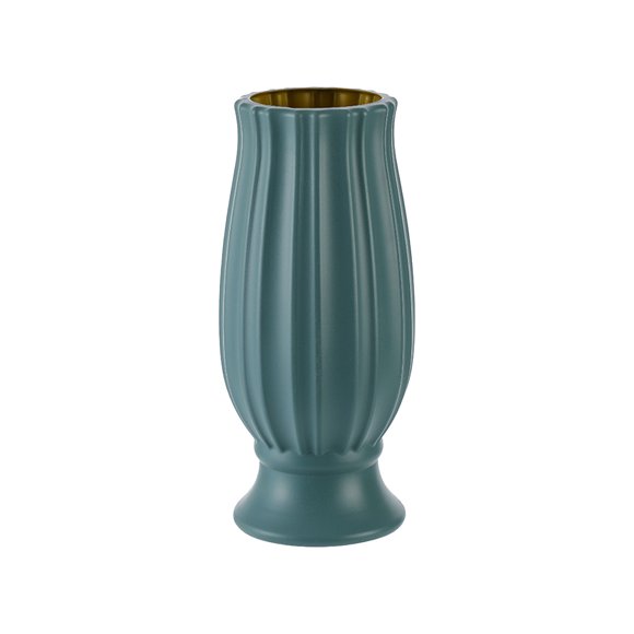 Jarrón de plástico imitación esmaltado de 24,5 cm para arreglos florales de sala de estar, decoración del hogar, centro de mesa para mueble de TV, maceta para flores secas o utensilio decorativo para