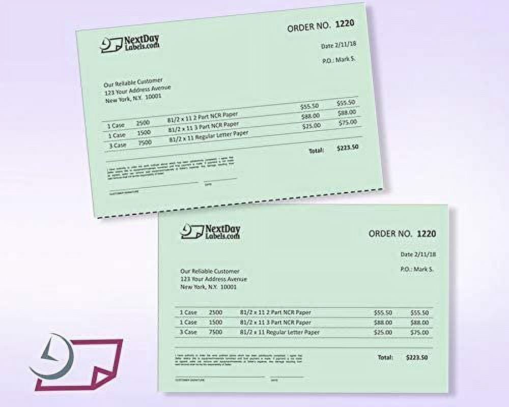 Pack of 500 Sheets, 8-1/2 x 11" Letter Size Perforated Paper Green, Perf  5-1/2"