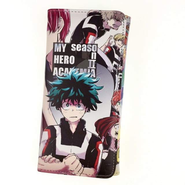 Wallet Mys Heros Academias con personajes de anime, delgada y plegable, de pared