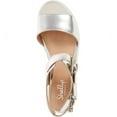 thumbnail image 2 of Shellys London Dita Silver Lugged Platform Two Strap Metallic Retro Sandals (Silver, 41), 2 of 4