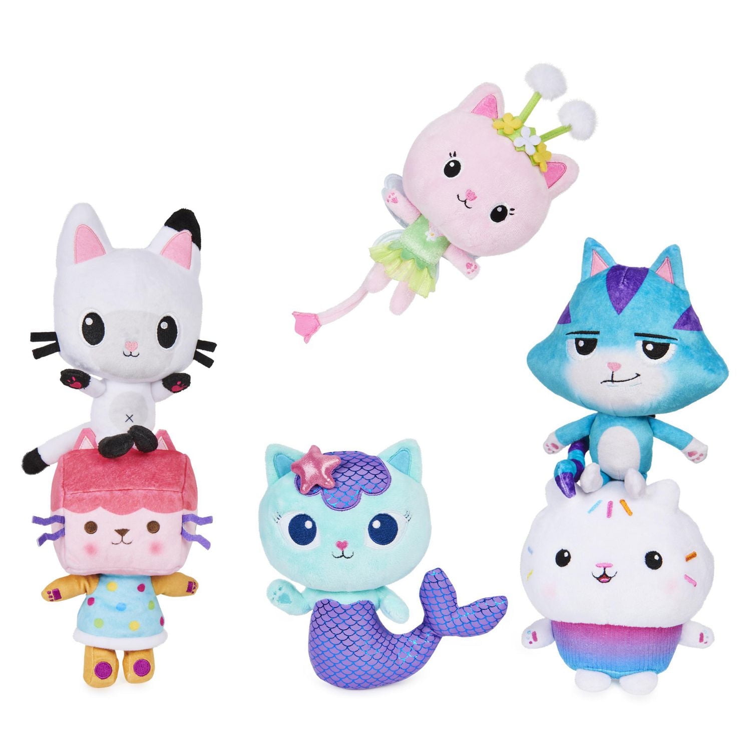 Gabby's Dollhouse, Peluche Purr-ific Plush Pillow Cat de 20,3 cm, jouets pour enfants à partir de 3 ans
