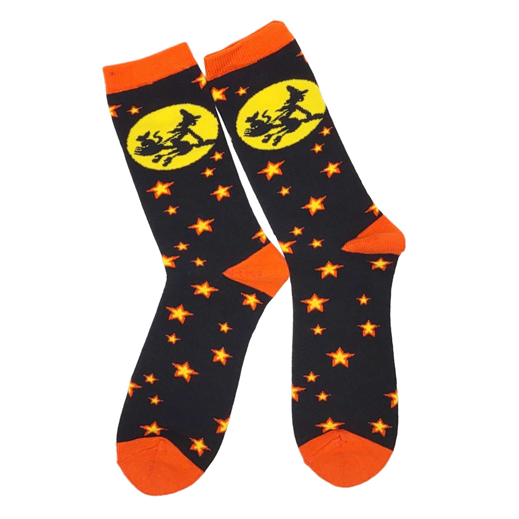 TeeHee Novelty Happy Halloween Fun Crew Socks for Women 3-Pack (Witch Cat  Ghost) 