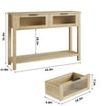 thumbnail image 2 of Goldensoil Wood Console Table for Entryway, 2-Tier Sofa Table with 2 Glass Drawers and Storage,Wood, 2 of 8