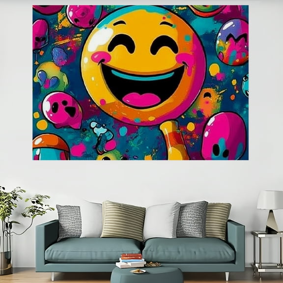 RKSupls Smile Face Tapestry,Home Tapestry Suitable for Hanging for Decorative Wall Hanging, Decorative Bedroom, Living Room Decoration - 60x40in