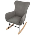 thumbnail image 3 of Lavish Home Teddy Upholstered Rocking Chair for Bedroom (Gray), 3 of 12