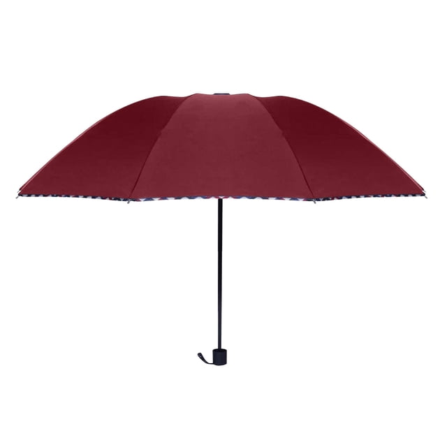 Extra Large Double Layer Umbrella 43.3" Sun Rain Windproof Folding Umbrella - UPF50+ UV Protection 10-Rib Golf Beach Umbrella with Thickened Canopy & Quick Dry (0.73lb Portable Travel Umbrella)