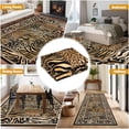 thumbnail image 2 of Washable Leopard Patchwork Rug – 5x7ft Soft Low Pile – Non-Slip Vintage Boho Mat – Living, Bedroom & Dining – Brown Tone – USA Spec, 2 of 7