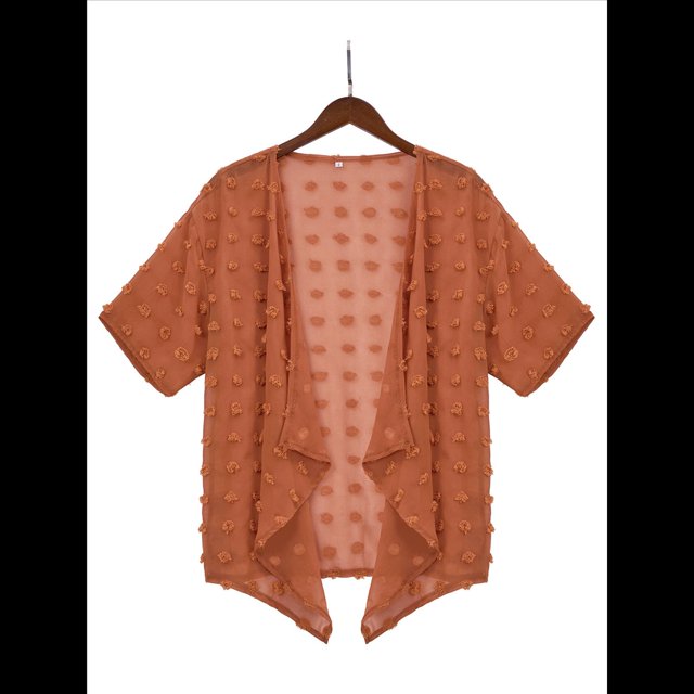Cárdigan para Mujer, 3/4, Cárdigan Ligero, Color Caramelo, Talla L