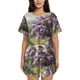 thumbnail image 1 of Fotbe Lilacs Teapot Scenic Painting Conjunto de Pijama Estampado para Mujer, 2 Piezas, Ropa de Dormir con Camiseta de Manga Corta y Shorts Suaves-3X-Large, 1 of 6