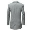 thumbnail image 5 of Herrnalise New Fashion Casual Men's Medium Length Single Breasted Blazer Coat In Solid Color Gray, 5 of 6