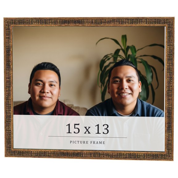 15x13 Frame Gold Kingsley Distressed Solid Wood Picture Frame Width 0.75 Inches | Interior Frame