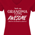 thumbnail image 4 of Inktastic Yeah My Grandma is Pretty Awesome Women's V-Neck T-Shirt, 4 of 5