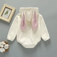 thumbnail image 4 of TOOYOU Girls Jumpsuit Long Sleeve Cartoon Rabbit Embroider Romper Sweatshirt Bodysuits Children'S Skin Friendly Clothing Size 6-12 Months ,White, 4 of 4