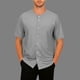 thumbnail image 2 of Mens Botón Camisa Color Sólido Cuello en V Manga Corta Sobredimensionado Transpirable Cardigan Superior, Largo Cardigan Hombres Desgaste Deportivo Casual, 2 of 7