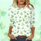 thumbnail image 1 of Xuyuer Fashion Women's Casual Printed Round Neck 3/4 Sleeve T-shirt Fashionable Blouse Tops, 1 of 7
