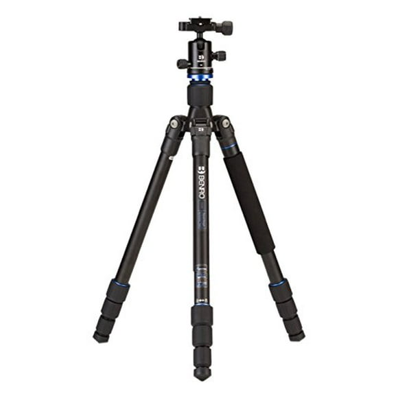 Benro Travel Angel Kit de Trépied en Aluminium Série 1 avec Rotule B0, 4 Sections, Pieds à Verrouillage par Rotation, Conversion Monopode, Hauteur Maximale de 58,5 Pouces, Capacité de 17,6 lb - Noir (FTA18AB0)