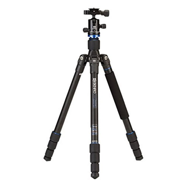 Benro Travel Angel Kit de Trépied en Aluminium Série 1 avec Rotule B0, 4 Sections, Pieds à Verrouillage par Rotation, Conversion Monopode, Hauteur Maximale de 58,5 Pouces, Capacité de 17,6 lb - Noir (FTA18AB0)