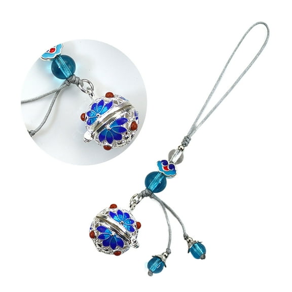Aellinatey Delicate Cloisonne Painted Pendant Rope Keychain Elegant Aromatherapy Diffuser