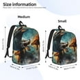 thumbnail image 2 of Yiaed White And Red Sketch Dragon Print Print Laptop Backpack Travel Canvas Backpack Vintage Aesthetic Backpack for School Knapsack Backpack Backpack for School-Medium, 2 of 5