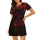 thumbnail image 1 of Disketp Red Gothic Skeleton Throne para Camisón Corto de Manga Corta para Mujeres, Camisón Cómodo con Escote Redondo, Bonito y Confortable, 1 of 6