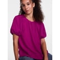thumbnail image 5 of Scenario Women's Textured Top with Short Puff Sleeves, Sizes XS-XXXL, 5 of 6