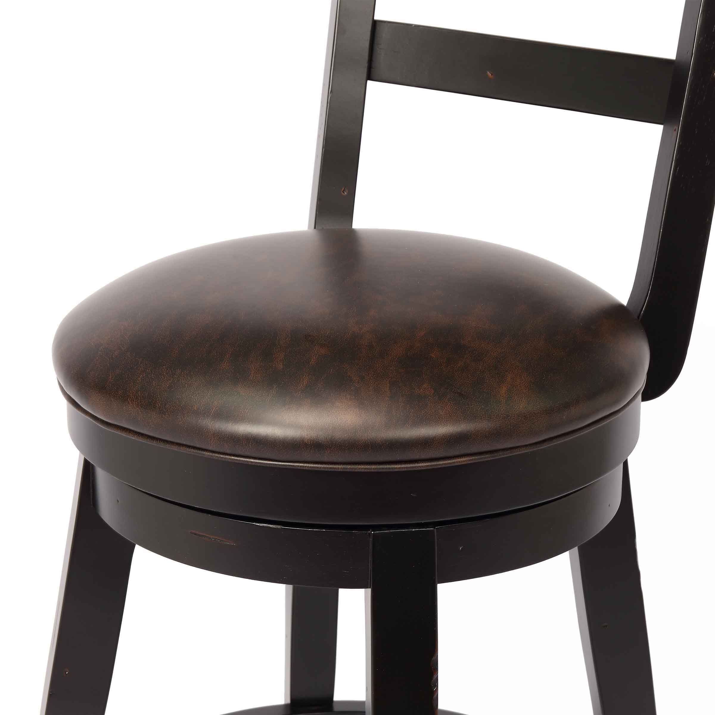 Alex Bar Height Swivel Stool, Black