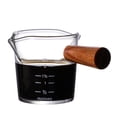 thumbnail image 2 of Taza Medidora De Café Con Mango De Madera Taza De Café De Vidrio De Borosilicato Con Función De Medición Jarras De Espresso Con Salida Doble Para Cafetería Casera Monstrate HA028080-01, 2 of 6