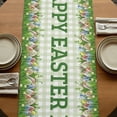 thumbnail image 5 of Easter Bunny Table Runner, Spring Trucks Easter Eggs Floral Green Plaid Washable Cotton Linen Table Runners 60 Inches Long, Dresser Scarf Runner for Coffee/TV Stands/Kitchen/Cabinets 13''x60'', 5 of 9