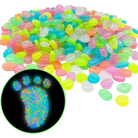 500Pieces Glow in The Dark Rocks,Mixed Color Glow Rocks Decorations,Luminous Stones for Fairy Garden,Potted Plants,Succulents Decor