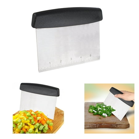 

Pastry Scraper and Cutter Stainless Steel - Pizza Dough Cutter and Chopper - Multi-Purpose and Better Measure Tool Dishwasher Safe