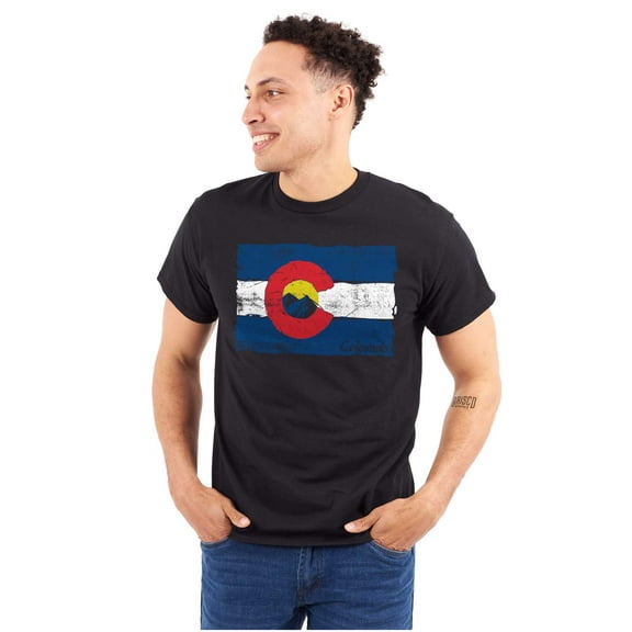 Colorado Mountain Pride State Flag Plus Size Crewneck Graphic Tee Shirt Brisco Brands 2X