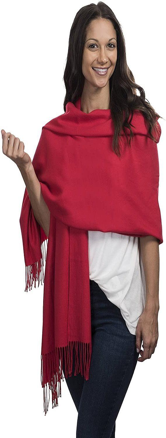 Gift Box Cashmere & Class Large Soft Cozy Cashmere Pashmina Woven Scarf Wrap Womans Warm Shawl Stole 