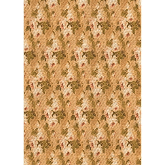 Ahgly Company Machine Washable Indoor Rectangle Transitional Orange Area Rugs, 5' x 8'