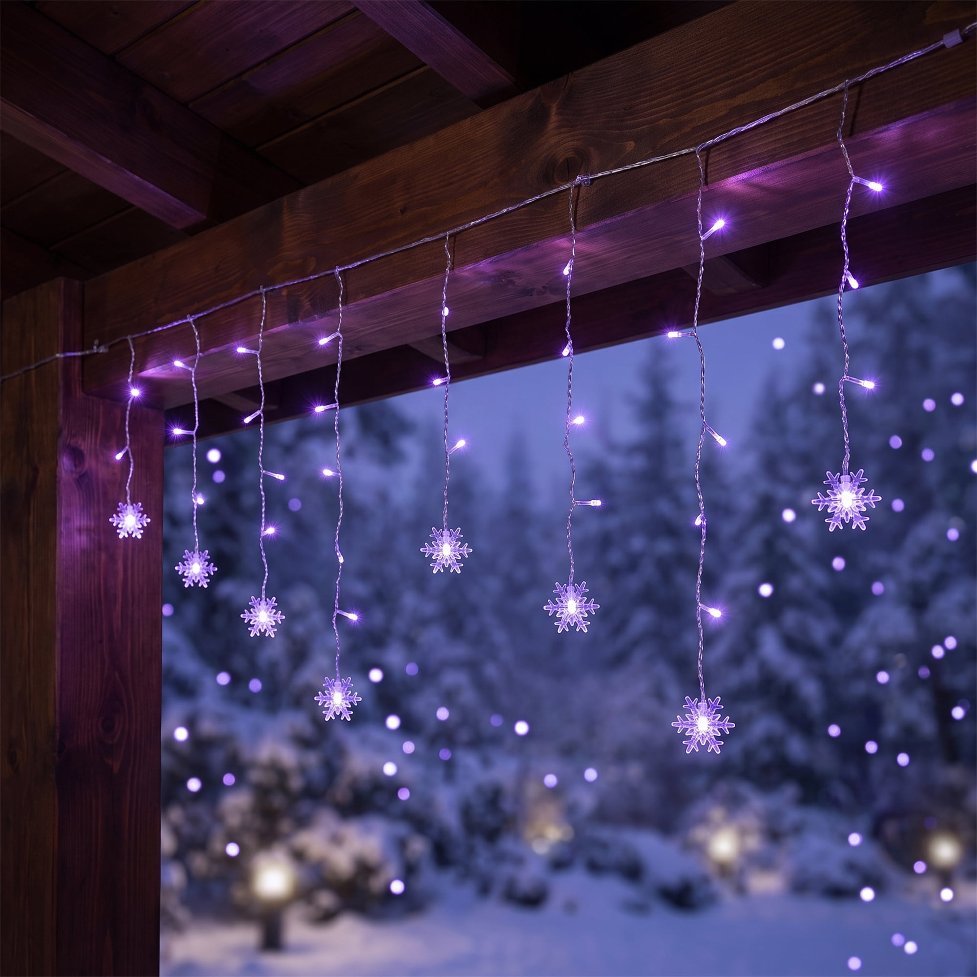 Unique Bargains 3D Snowflake Decor Lights for Indoor Romantic Winter Decorations 3.5 ft Blue EU Plug In Powers Steady On and Twinkle Lights