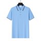 thumbnail image 5 of Blusa y camisa de manga corta con cuello vuelto para hombre, de verano, de malla, informal, holgada, con solapa y botones, de poliéster., 5 of 9