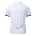 thumbnail image 6 of VEKDONE Men's Golf Shirt Casual Short Sleeve Button Up Collared T-Shirt with Leopard Print Trim Summer Business Work Shirts White M, 6 of 9