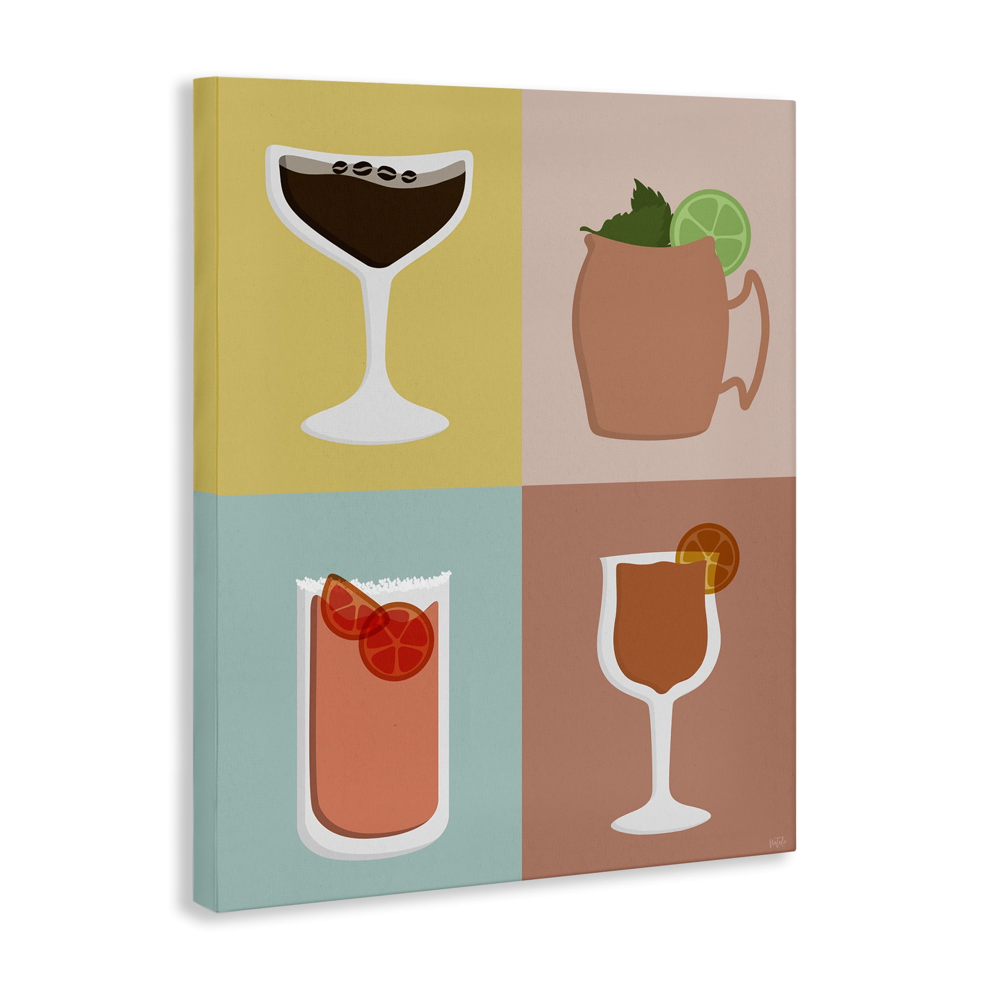 Stupell Industries Mixed Cocktail Drinks Food & Beverage Painting Wrapped Canvas Art Print Wall Art, 36 x 48