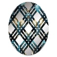 thumbnail image 2 of Designart "Artistic Teal and Gold Geometric Opulence I" Damask Plaid Round Wall Mirror - Oval Printed Decorative Mirror - Multiple Color Options, 2 of 5