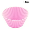 thumbnail image 1 of 10Pcs Silicone Muffin Cups Cupcake Liners Reusable Cups Silicone Round Cake Cup Non-Stick Baking Mold, Pink, 1 of 8