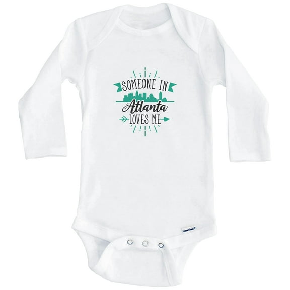Someone In Atlanta Loves Me Atlanta GA Skyline One Piece Baby Bodysuit (Long Sleeve), 0-3 Months White