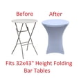 thumbnail image 2 of 32 x 43 (2.6-Foot) White Stretch Spandex Cover for Folding Bar Height Tables -by Banquet Tables Pro, 2 of 2