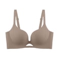 thumbnail image 3 of CFLVAEK Bras for Women No Underwire Full Coverage Everyday Bra Comfort Push Up T Shirts Bralettes Adjustable Straps Bras Coffee L, 3 of 6