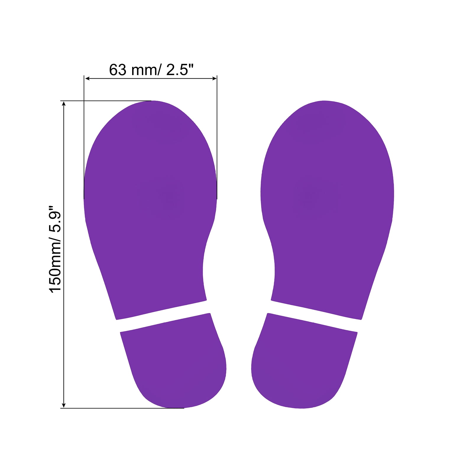 Unique Bargains Footprint Sticker Floor Decal Sign for Class Dark Purple 6x2.5"