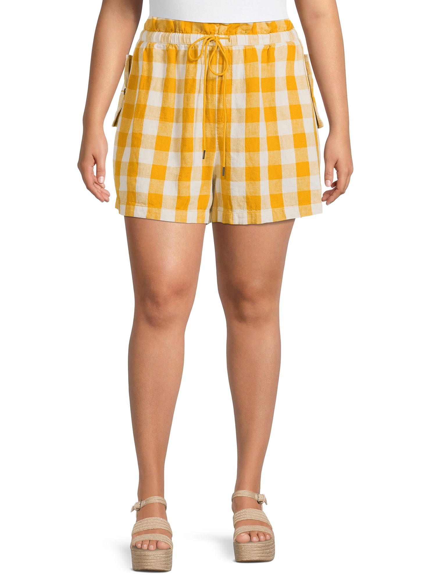The Get Women's Plus Size Paperbag Waist Shorts